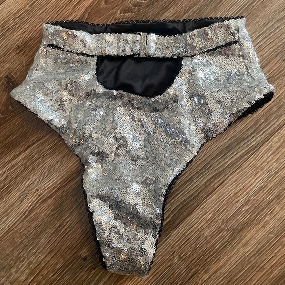 NWOT FOR LOVE & LEMONS Sequin High Waisted Panty - Size XXS - Picture 5 of 7